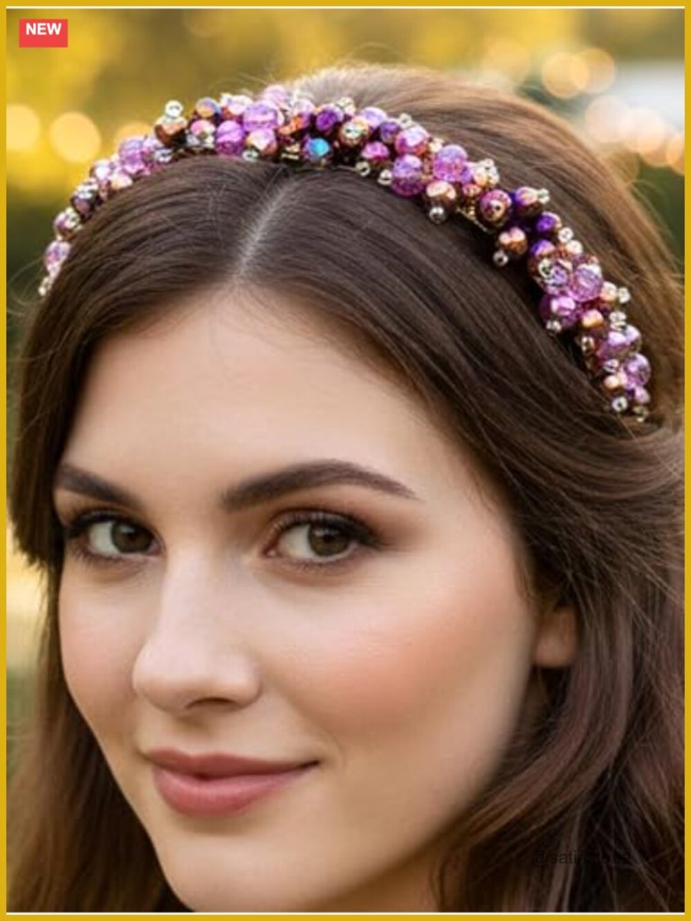 Crystal Beaded Thin Headband Elastic Hair Accessory for Prom Wedding Party